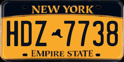 NY license plate HDZ7738