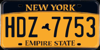 NY license plate HDZ7753