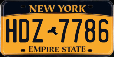 NY license plate HDZ7786