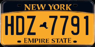 NY license plate HDZ7791