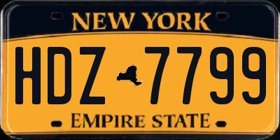 NY license plate HDZ7799