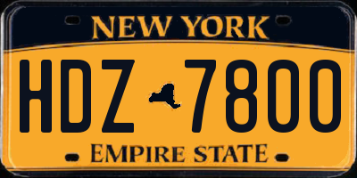 NY license plate HDZ7800