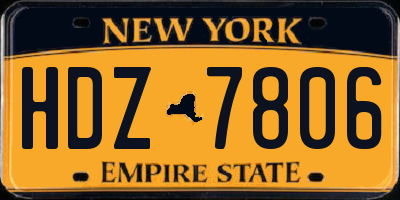 NY license plate HDZ7806