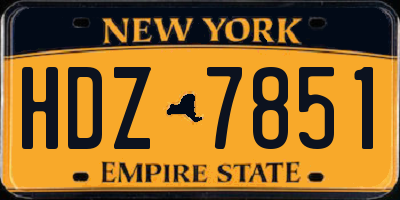 NY license plate HDZ7851