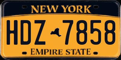 NY license plate HDZ7858