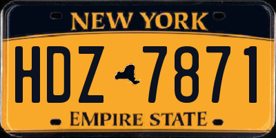 NY license plate HDZ7871