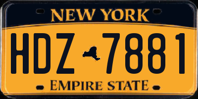 NY license plate HDZ7881
