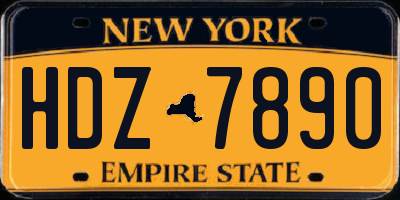 NY license plate HDZ7890