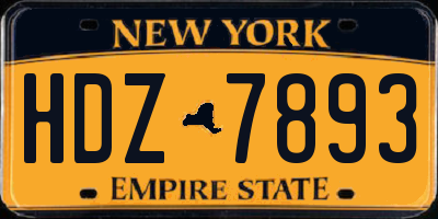 NY license plate HDZ7893