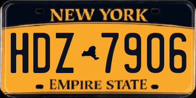 NY license plate HDZ7906