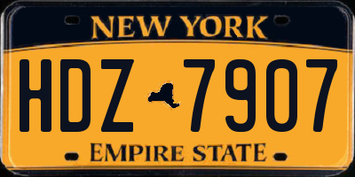 NY license plate HDZ7907