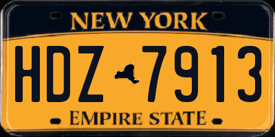 NY license plate HDZ7913