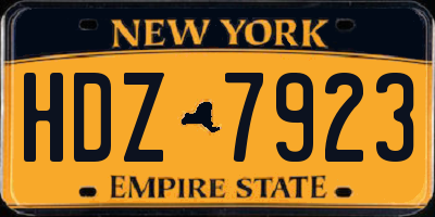 NY license plate HDZ7923