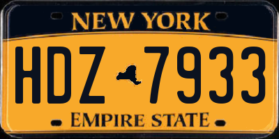 NY license plate HDZ7933