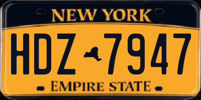 NY license plate HDZ7947