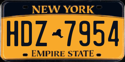 NY license plate HDZ7954