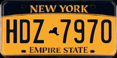 NY license plate HDZ7970