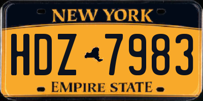 NY license plate HDZ7983