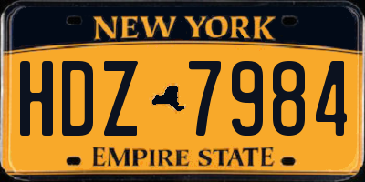 NY license plate HDZ7984