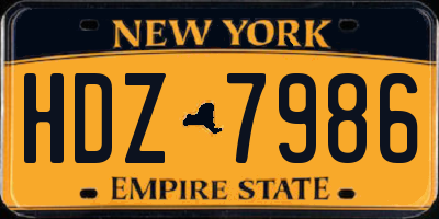 NY license plate HDZ7986