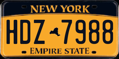 NY license plate HDZ7988