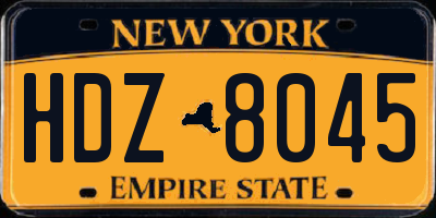 NY license plate HDZ8045