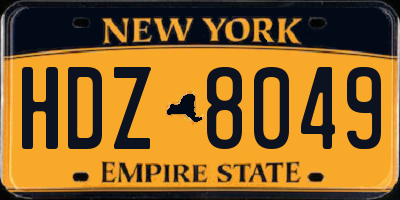NY license plate HDZ8049
