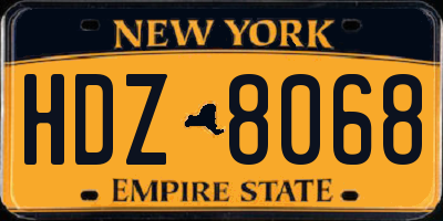 NY license plate HDZ8068