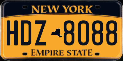 NY license plate HDZ8088