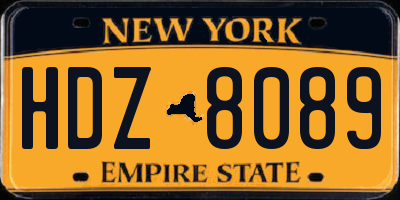 NY license plate HDZ8089