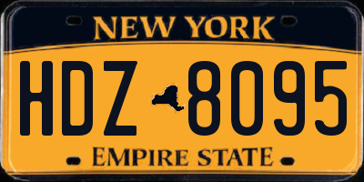 NY license plate HDZ8095