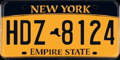 NY license plate HDZ8124
