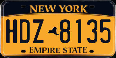 NY license plate HDZ8135