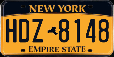 NY license plate HDZ8148