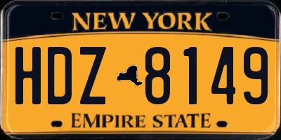 NY license plate HDZ8149