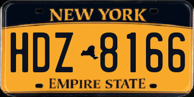 NY license plate HDZ8166