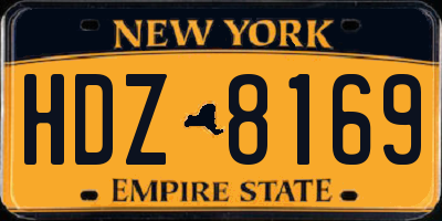 NY license plate HDZ8169