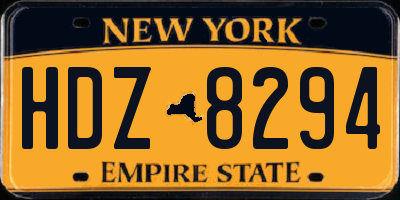 NY license plate HDZ8294