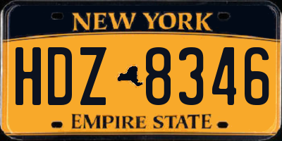 NY license plate HDZ8346
