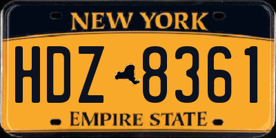 NY license plate HDZ8361