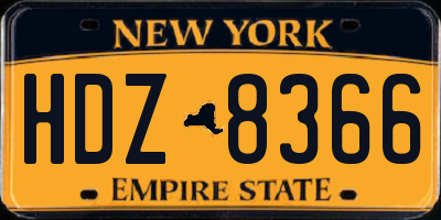 NY license plate HDZ8366