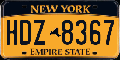 NY license plate HDZ8367