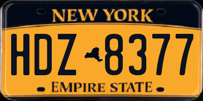 NY license plate HDZ8377