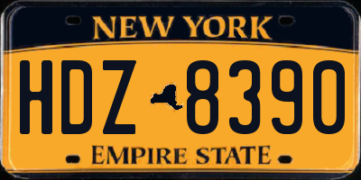 NY license plate HDZ8390