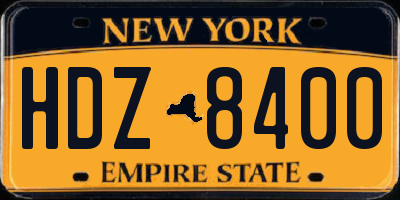 NY license plate HDZ8400