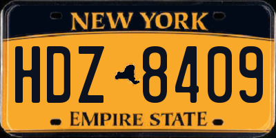 NY license plate HDZ8409