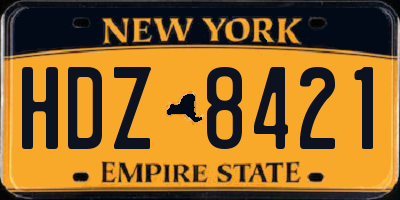 NY license plate HDZ8421