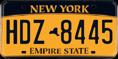 NY license plate HDZ8445