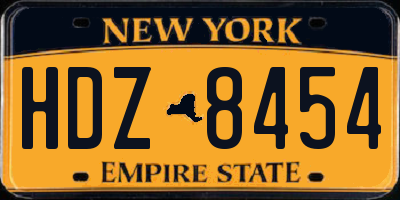 NY license plate HDZ8454