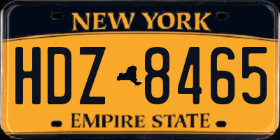 NY license plate HDZ8465
